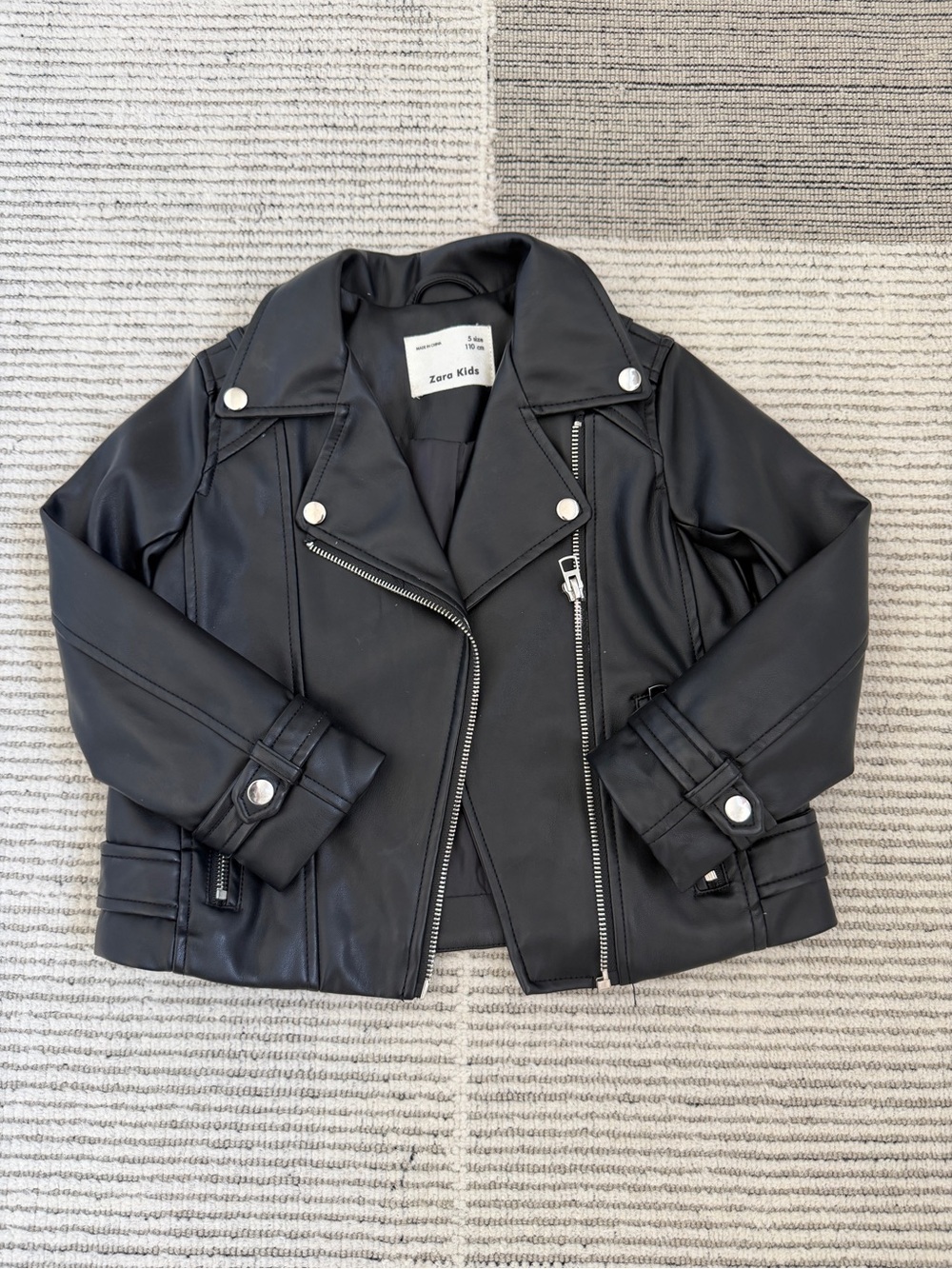 Zara Kids Size 5 Faux Leather Moto Jacket